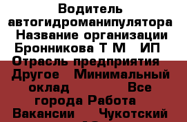 Водитель автогидроманипулятора › Название организации ­ Бронникова Т.М., ИП › Отрасль предприятия ­ Другое › Минимальный оклад ­ 30 000 - Все города Работа » Вакансии   . Чукотский АО